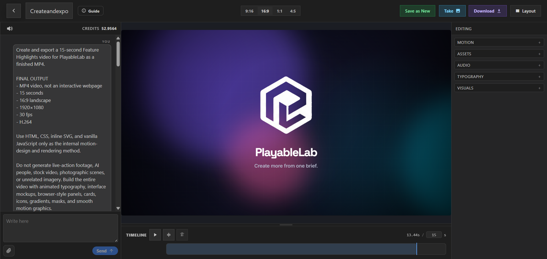 PlayableLab video editor preview